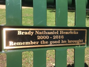 Bench plaque